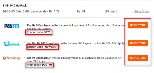 View Vodafone Recharge Offers