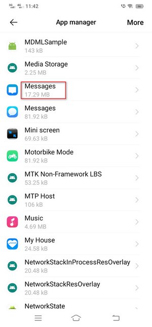 Messaging App Data Clear