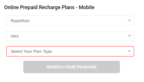 Online IDEA Prepaid Recharge Plans